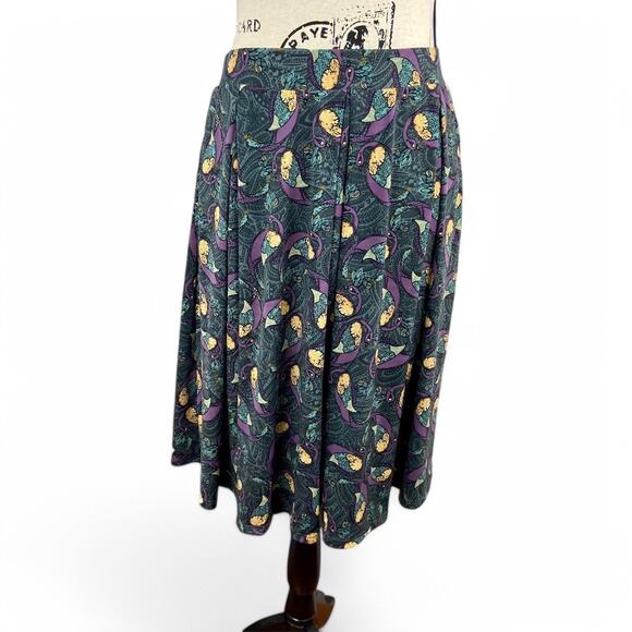 LuLaRoe Dresses & Skirts - LuLaRoe Madison Skirt Purple Peacock Print Womens Large